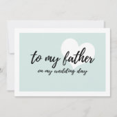 "私の婚礼の日の私の父"へのかわいい淡いブルー カード (正面)