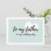 "私の婚礼の日の私の父"へのかわいい淡いブルー カード (スタンド正面)