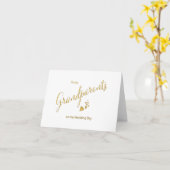 私の婚礼の日の私の祖父母への金ゴールドの原稿 カード (黄色い花)