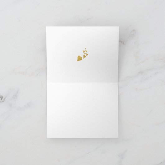 私の婚礼の日の私の祖父母への金ゴールドの原稿 カード (内部)