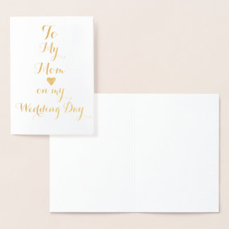 私の婚礼の日パーソナライズなホイルカードの私のお母さんに 箔カード