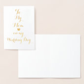 私の婚礼の日パーソナライズなホイルカードの私のお母さんに 箔カード (ディスプレー)