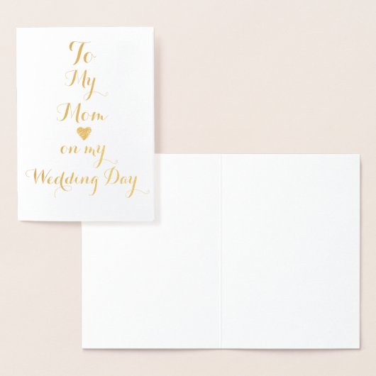 私の婚礼の日パーソナライズなホイルカードの私のお母さんに 箔カード (ディスプレー)