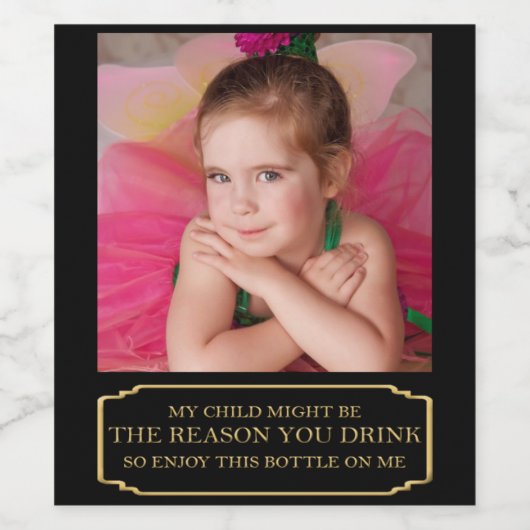 私の子供がフォトラベルを飲む理由かもしれない ワインラベル (シングルラベル)