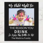 私の子供がフォトラベルを飲む理由かもしれない ワインラベル (シングルラベル)