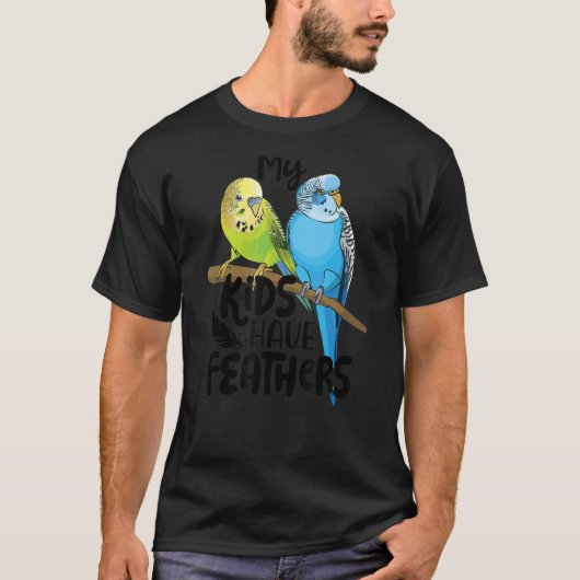 私の子供が羽かわいいParaketペットBirを持っているBudgie Tシャツ (正面)
