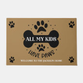 私の子供たちはみんな足跡がある ドアマット (正面)