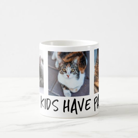 私の子供たちは手3フォトコーヒーマグを持っている コーヒーマグカップ (中央)