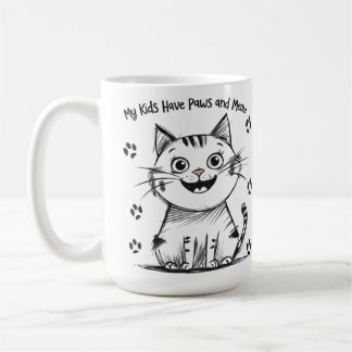 私の子供たちは足とニャーを持っている – おもしろい猫好きデザイン コーヒーマグカップ