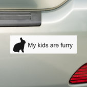 私の子供たちはFurry (Bunny)バンパーステッカー バンパーステッカー (車上)