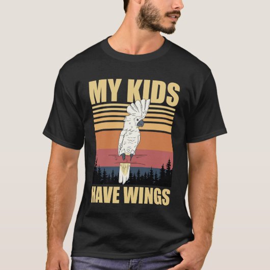 私の子供には翼がある オウム Tシャツ (正面)