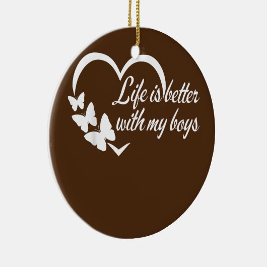 私の子供の母の母で人生おもしろいは良い セラミックオーナメント (右)