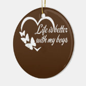 私の子供の母の母で人生おもしろいは良い セラミックオーナメント (左)