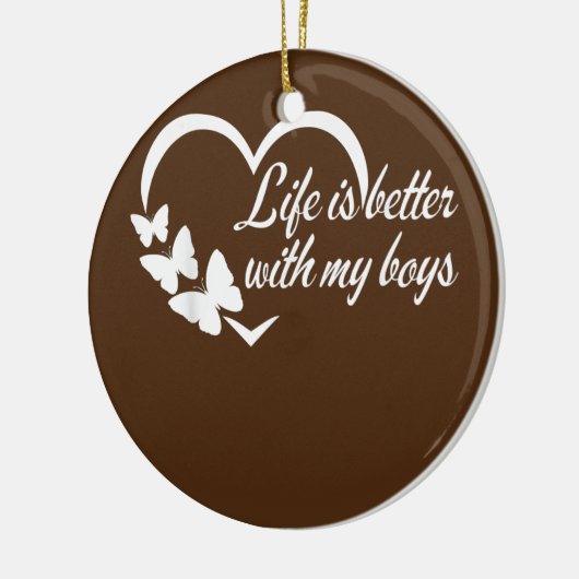 私の子供の母の母で人生おもしろいは良い セラミックオーナメント (左)