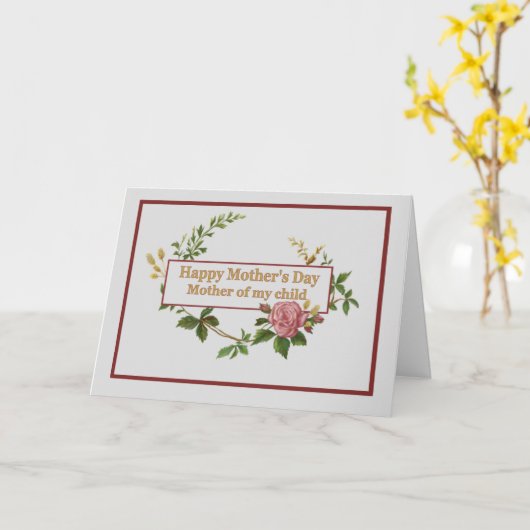 私の子供の母、ヴィンテージのための母の日は上がりました カード (黄色い花)