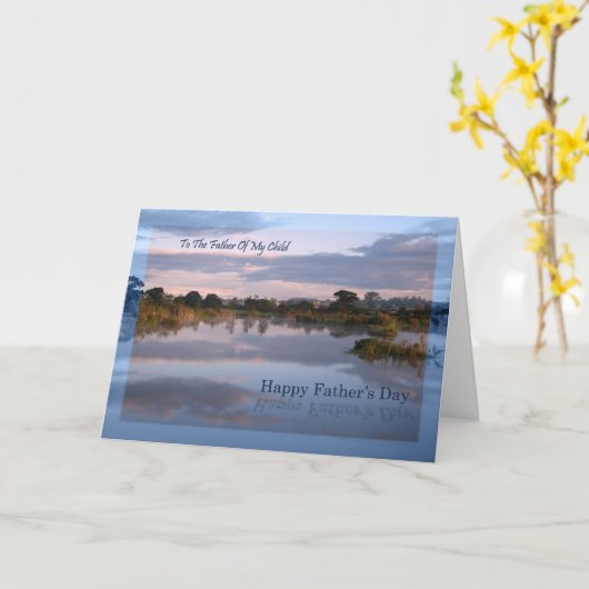 私の子供の父、夜明けの湖の父の日のカード カード (黄色い花)