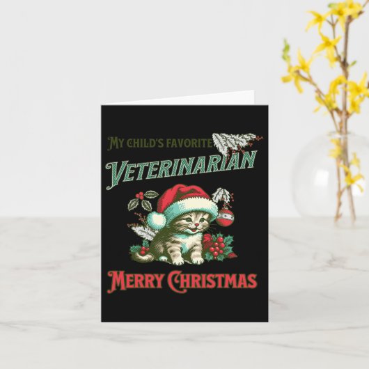 私の子供の獣医お気に入りのだ。クリスマス退役軍人 カード (黄色い花)