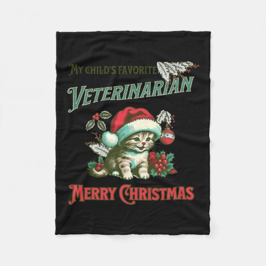 私の子供の獣医お気に入りのだ。クリスマス退役軍人 フリースブランケット (正面)