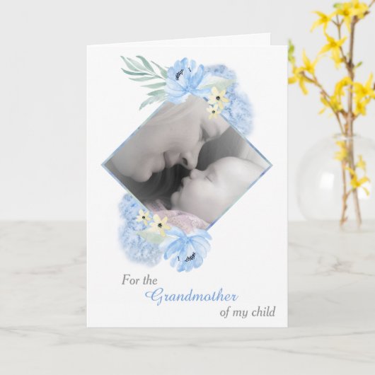 私の子供の祖母の写真テンプレートの母の日 カード (黄色い花)