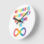 私の子供の自閉的に素晴らしい無限 ラウンド壁時計 (傾斜)