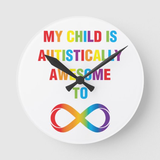 私の子供の自閉的に素晴らしい無限 ラウンド壁時計 (正面)