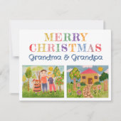 私の子供の芸術を作るメリークリスマス シーズンカード (正面)