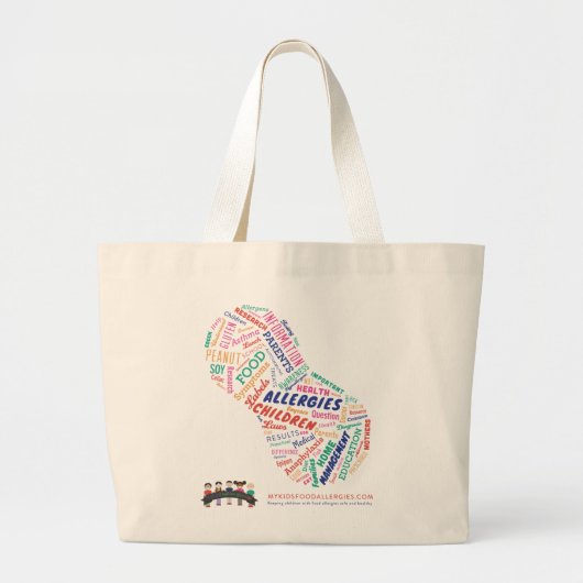 私の子供の食物アレルギーのトートバック ラージトートバッグ (正面)