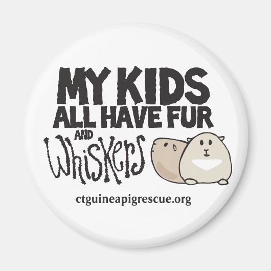 私の子供はみんな毛皮とヒゲの磁石を持っている マグネット (正面)