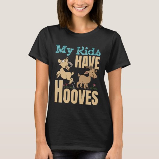 私の子供はホーフヤギ母パパ親を持つ Tシャツ (正面)