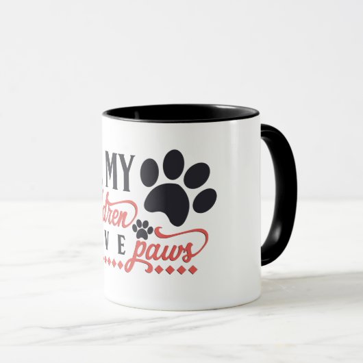 私の子供は皆前足のマグを持っている マグカップ (正面右)