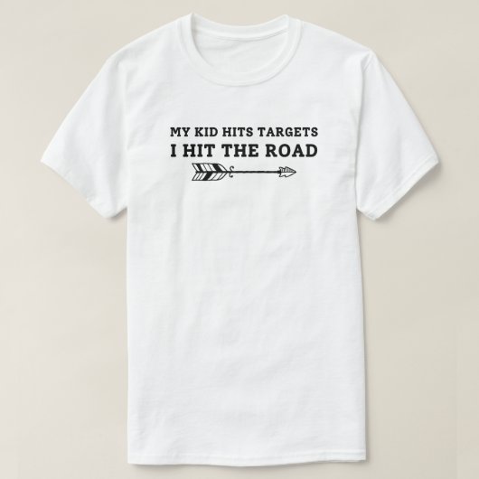 私の子供は目標を達成する | アーチェリーパパ Tシャツ (デザイン正面)