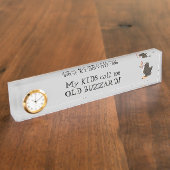 私の子供は私を古いbuzzardの机のプレートと電話します デスクネームプレート (側面)