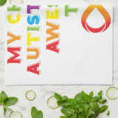 私の子供は自閉的に無限素晴らしである キッチンタオル (折り畳み)