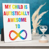 私の子供は自閉的に無限素晴らしである フォトプラーク (側面)