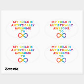 私の子供は自閉的に無限素晴らしである 楕円形シール (シート)