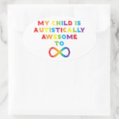 私の子供は自閉的に無限素晴らしである 楕円形シール (バッグ)