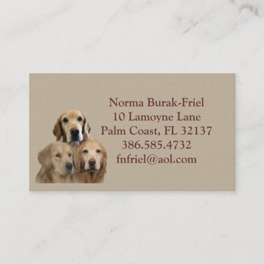 私の子供は4本の足の名刺2012年を持っています 名刺 (正面)