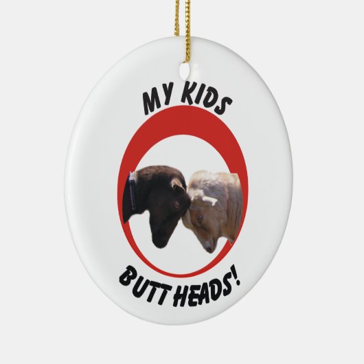 私の子供(ヤギ)のお尻はクリスマスのオーナメントの先頭に立ちます セラミックオーナメント (右)