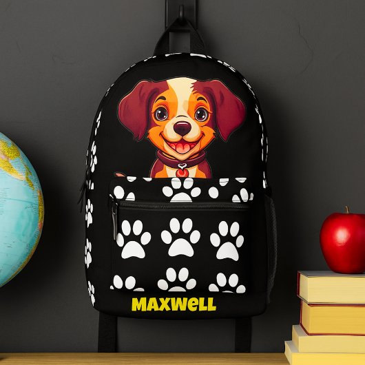 私の子犬は学校へ行く プリントバックパック