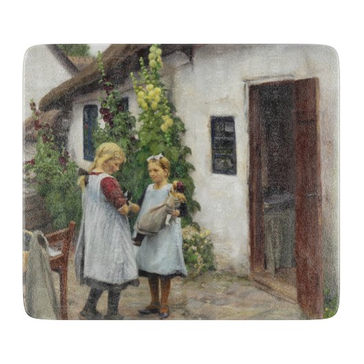 私の子猫を見た？（H.A. Brendekilde著） カッティングボード (正面)