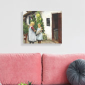 私の子猫を見た？（H.A. Brendekilde著） キャンバスプリント (インサイチュ (リビング))