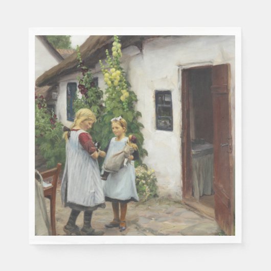 私の子猫を見た?(H.A. Brendekilde著) スタンダードランチョンナプキン (正面)