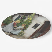 私の子猫を見た？（H.A. Brendekilde著） ペーパープレート (アングル)