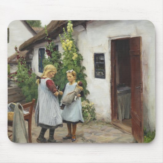 私の子猫を見た？（H.A. Brendekilde著） マウスパッド (正面)