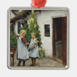 私の子猫を見た？（H.A. Brendekilde著） メタルオーナメント