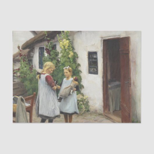 私の子猫を見た？（H.A. Brendekilde著） 薄葉紙 (正面)