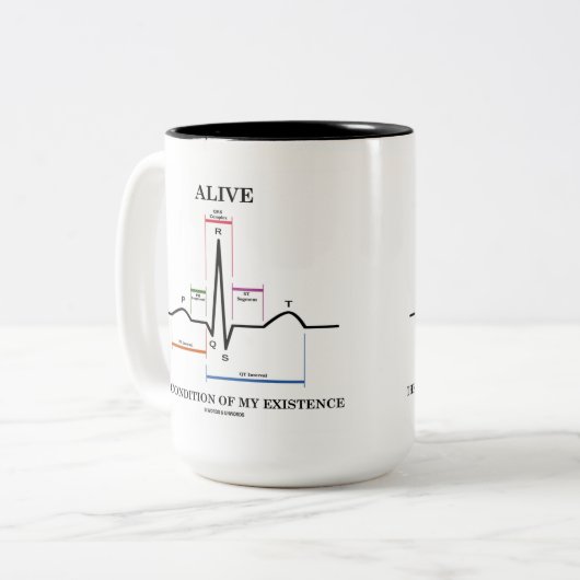 私の存在の洞リズムの状態を生き延ばす ツートーンマグカップ (正面左)