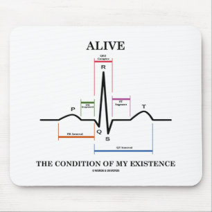 私の存在の状態を生きる(ECG/EKG) マウスパッド