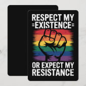 私の存在を尊重するか、私の抵抗を期待するLGBTQ 招待状 (正面/裏面)