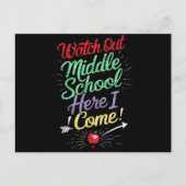 私の学校の中学を見来る ポストカード (正面)